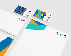 Corporate rebranding - AES energy company visual identity redesign